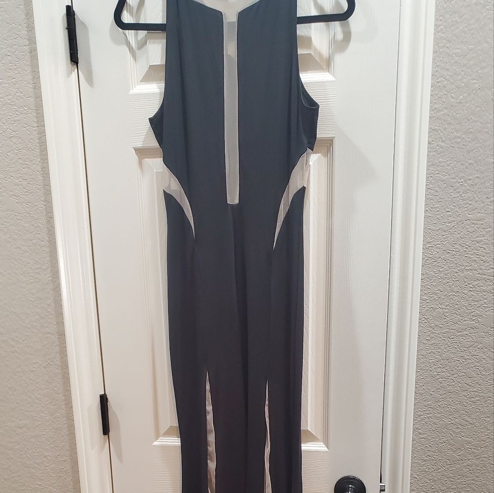 Long dress form fitting the cream color is shaer